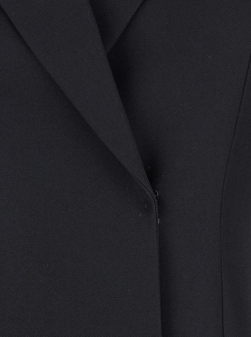 Fendi Women Black Flared Double-Breasted Coat With Peak Revers In Wool Woman