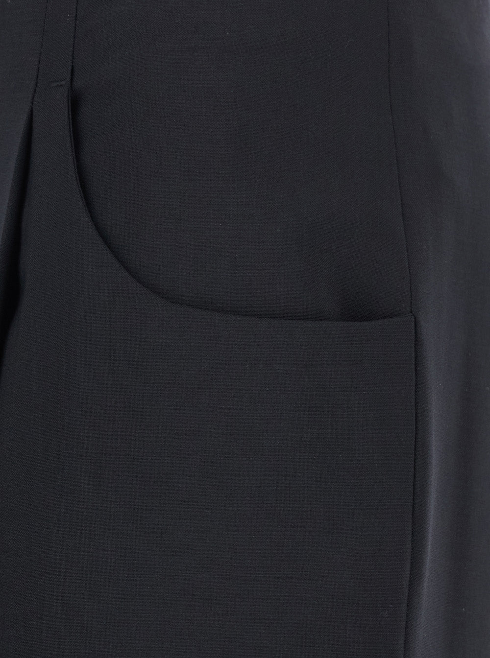 Fendi Women Black Pants With Front Pences And Wide Leg In Wool Woman FENDI