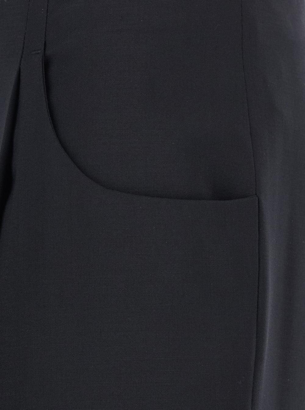 Fendi Women Black Pants With Front Pences And Wide Leg In Wool Woman FENDI