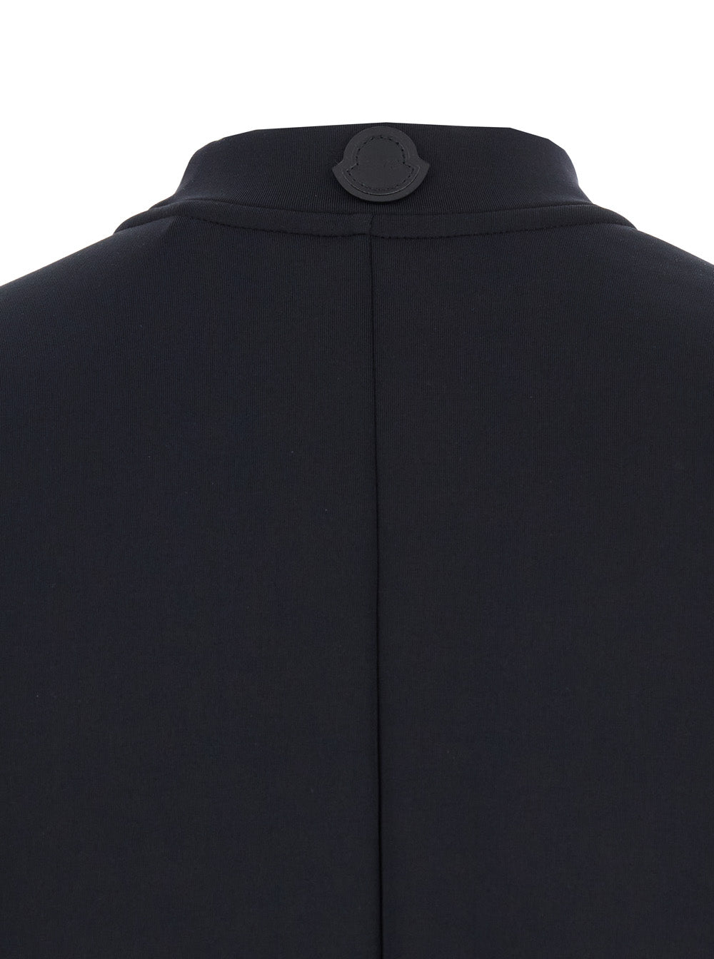 Moncler Genius Women Black Crew Neck T-Shirt With Logo Patch Applied On The Back In Tech Fabric Woman MONCLER GENIUS