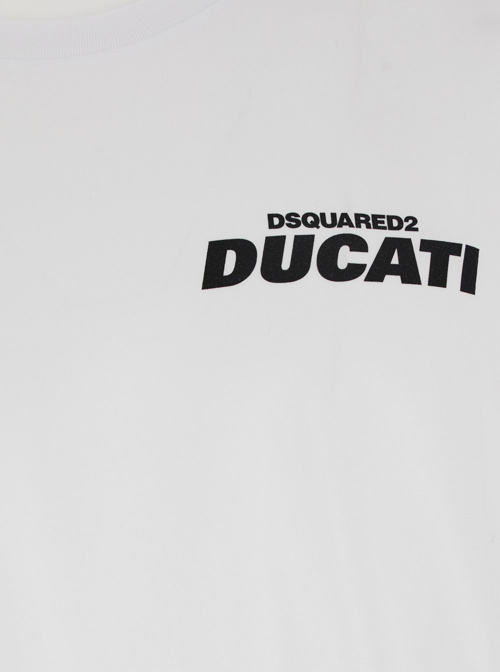 Dsquared2 Men 'Ducati X D2' White T-Shirt With Logo On The Front In Cotton Man DSQUARED2