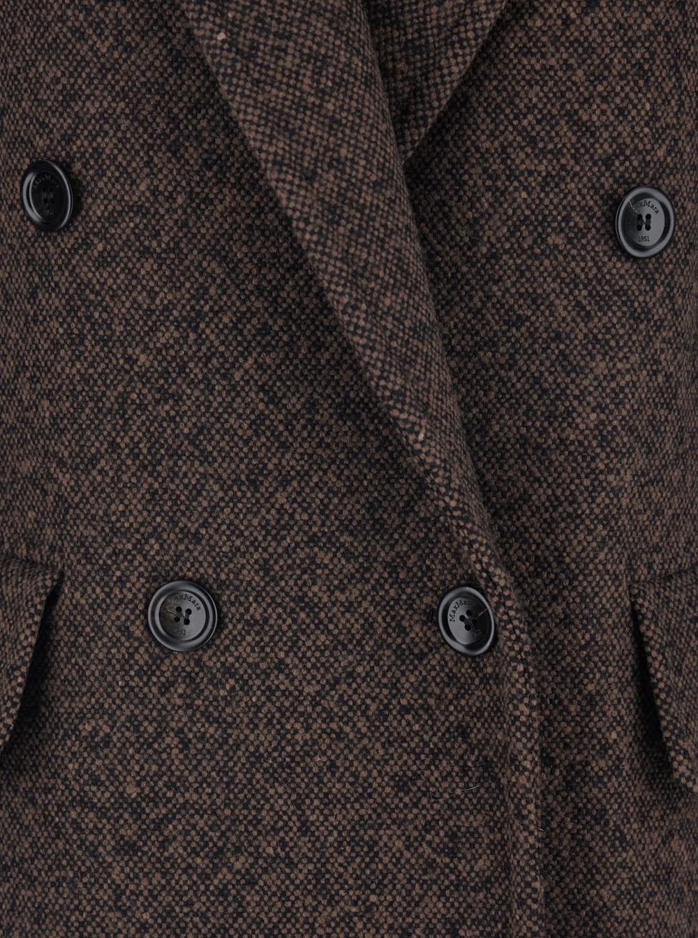 Max Mara Women 'Arco' Brown Double-Breasted Coat With Peak Revers And Half Belt In Wool And Cashmere Woman MAX MARA