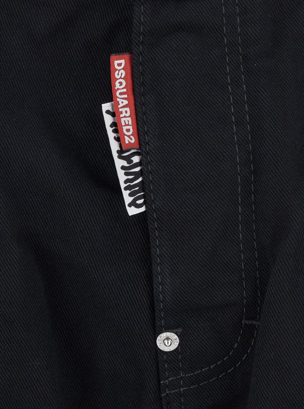 Dsquared2 Men 'D2 X Magliano' Black Jeans With Belt Loops And Logo Patch On The Rear In Denim Man DSQUARED2