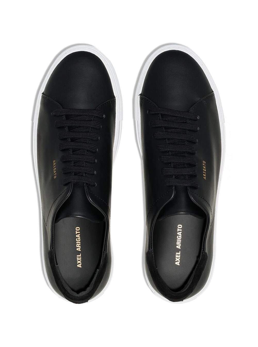 Axel Arigato Men '90 Clean' Black Low Top Sneakers With Logo Lettering On The Side In Leather Man AXEL ARIGATO
