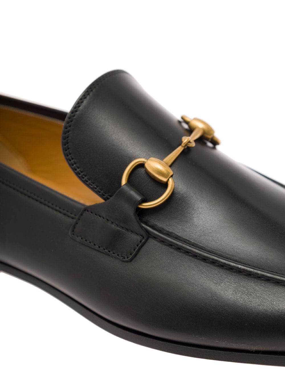 Gucci Men Loafer 'Jordaan' With Leather Clamp Detail Black Men GUCCI