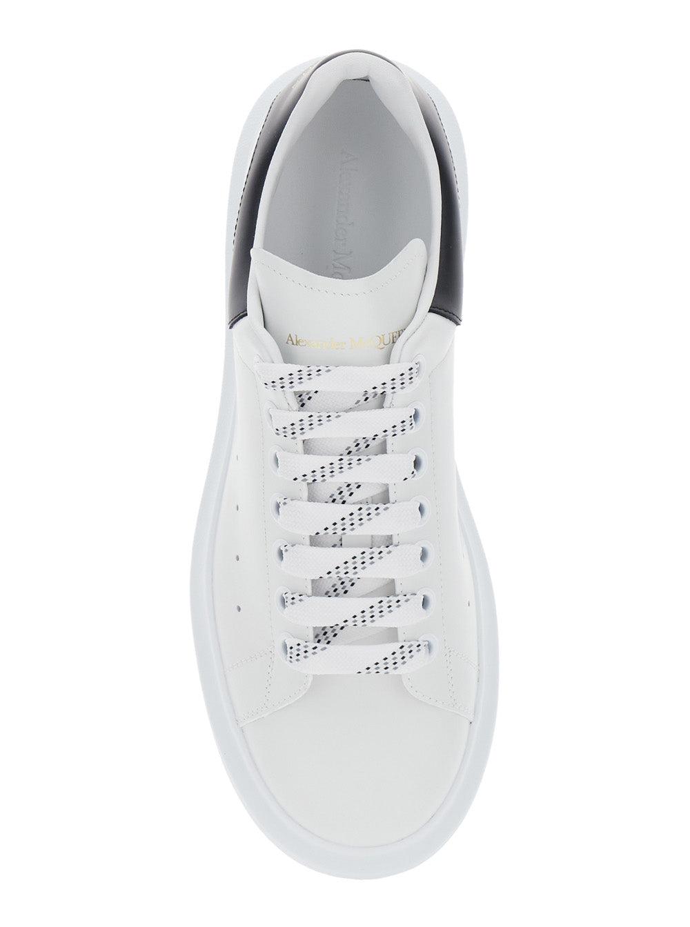 Alexander Mcqueen Men Low Top Sneaker 'Alexander Mcqueen' With Logo Lettering On Tongue And Contrasting Heel In White And Black Leather For Men ALEXANDER MCQUEEN