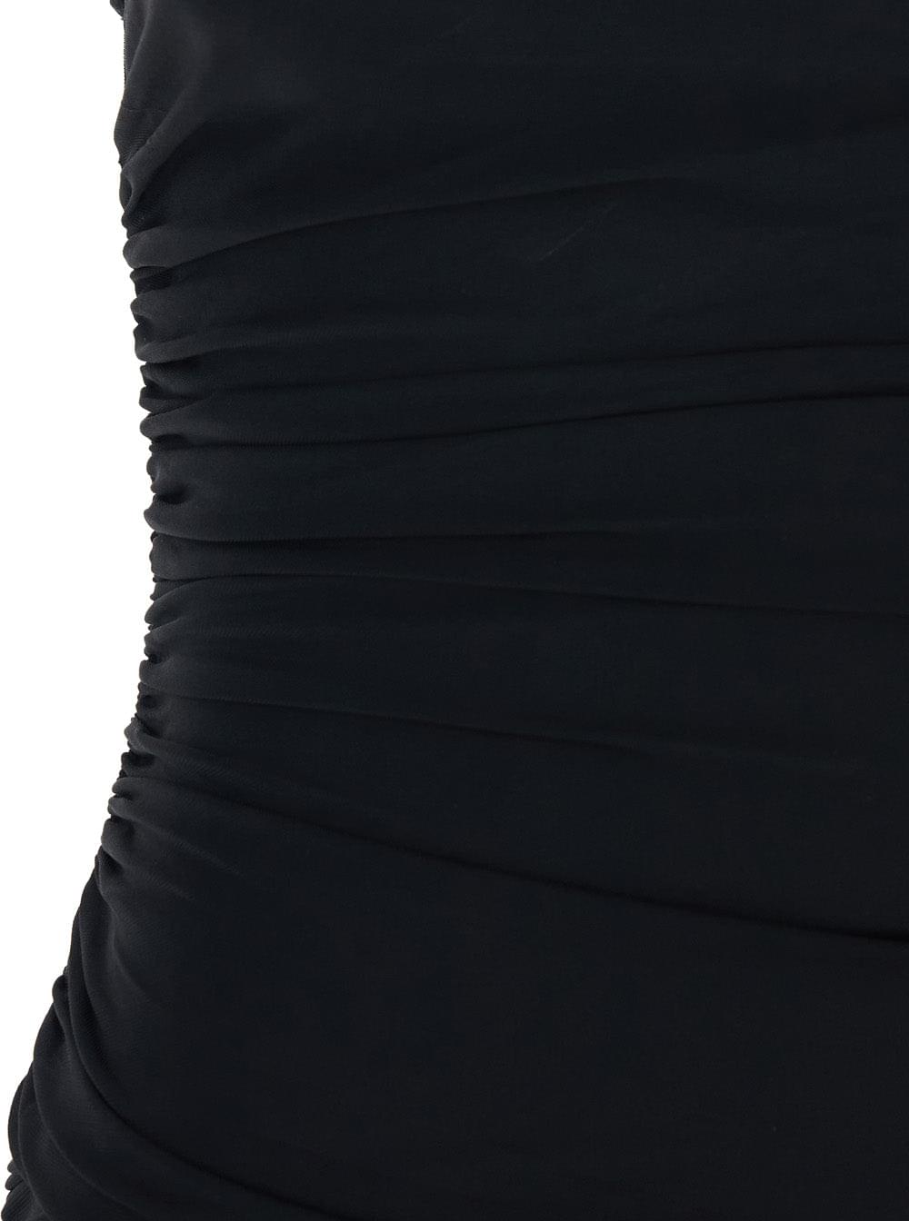 Jacquemus Women 'La Robe Piazza Courte' Black Dress With High Neck And Ruffle Details In Black Fabric JACQUEMUS