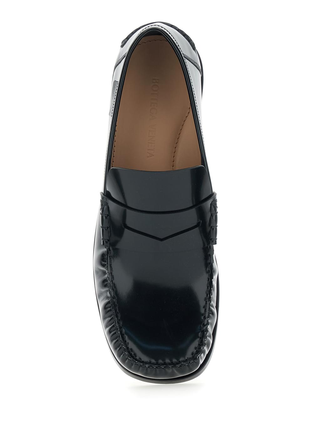 Bottega Veneta Men 'Truman' Black Loafers With Side Logo Patch In Leather Man BOTTEGA VENETA