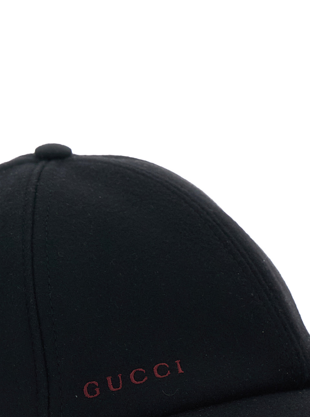Gucci Men Black Baseball Cap With Logo Lettering On The Side And Rear Closure With Web Detail In Wool Man GUCCI