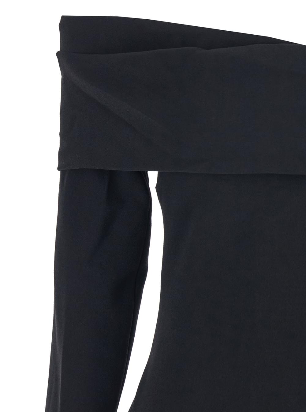 Solace London Women 'Yuni' Black Dress With Square Neckline And Back Closure In Fabric Woman SOLACE LONDON