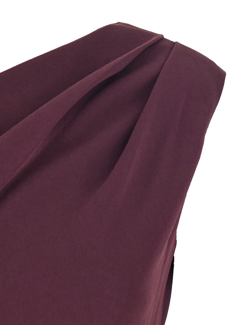 Solace London Women 'Irina' Bordeaux One-Shoulder Long Dress With Draped Neckline In Fabric Woman SOLACE LONDON