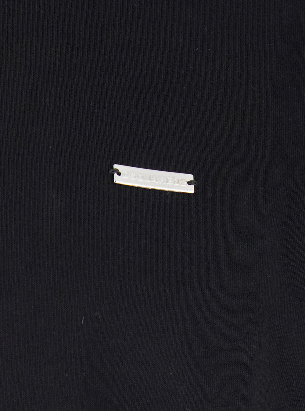 Dsquared2 Men Black Crewneck T-Shirt With Patch Logo On The Front In Cotton Man DSQUARED2