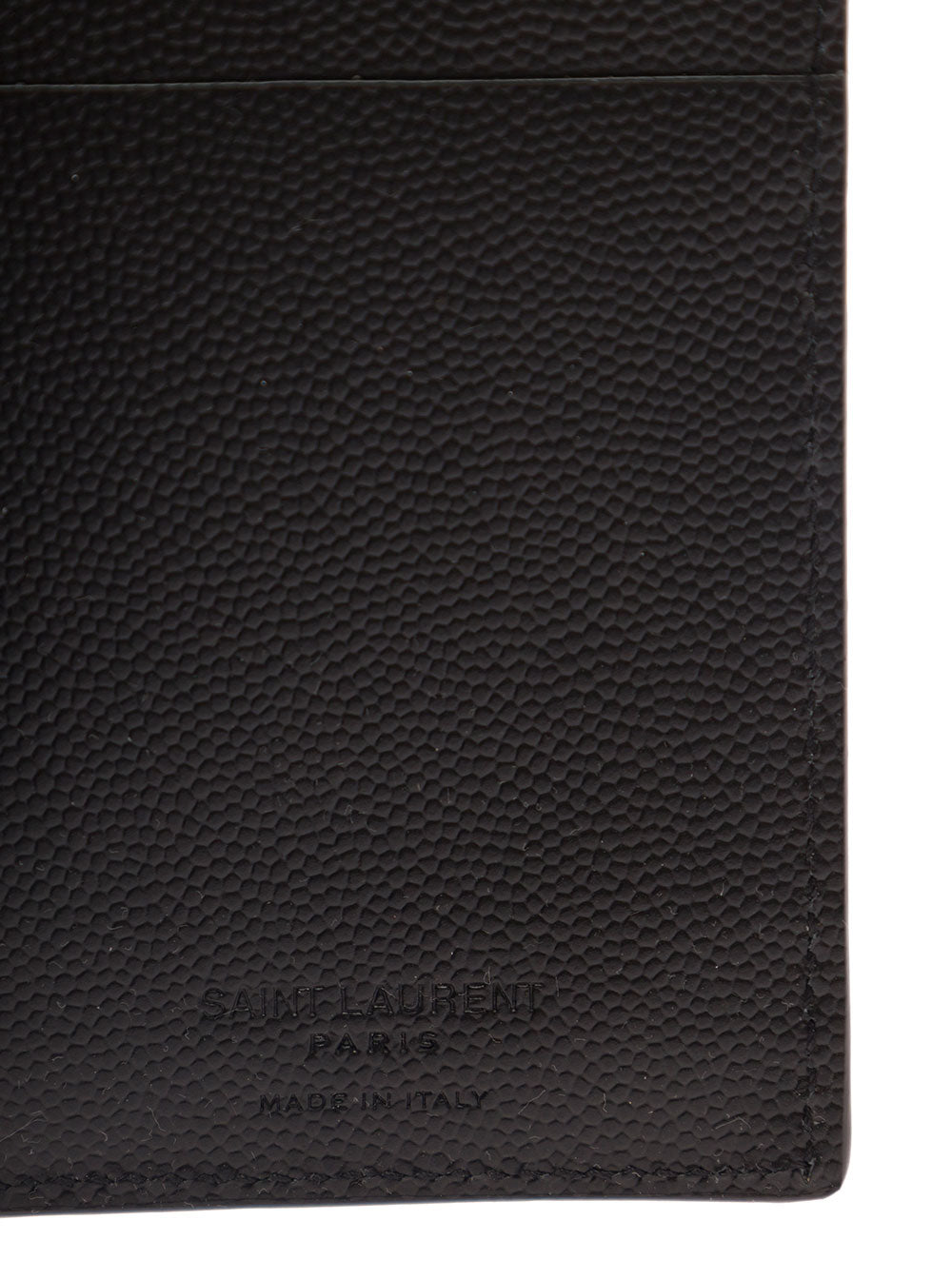 Saint Laurent Men Cardholder 'Grain De Poudre' Black With Logo Embossed In Leather For Men SAINT LAURENT