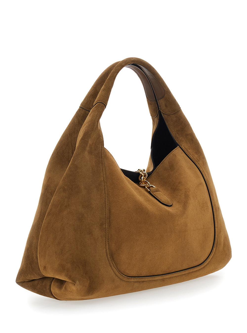 Gucci Women Brown Shoulder Bag With Horsebit Closure In Suede Woman GUCCI