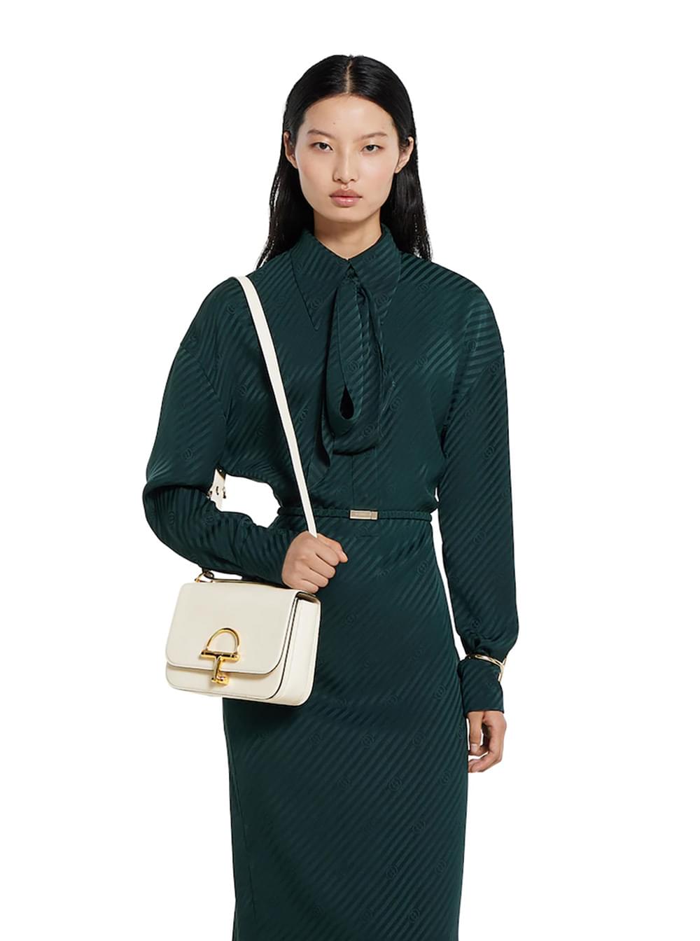 Gucci Women 'Siena Small' White Shoulder Bag With Claw On The Front In Leather Woman GUCCI