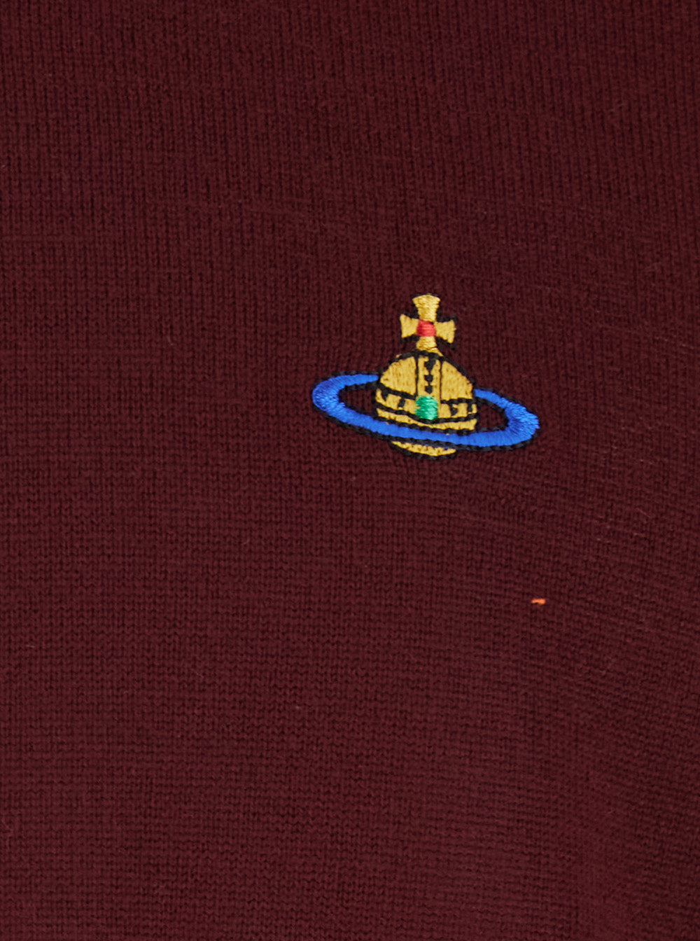 Vivienne Westwood Men Bordeaux Crew Neck Sweater With Dropped Shoulders And Orb Logo On The Front In Wool Blend Man VIVIENNE WESTWOOD