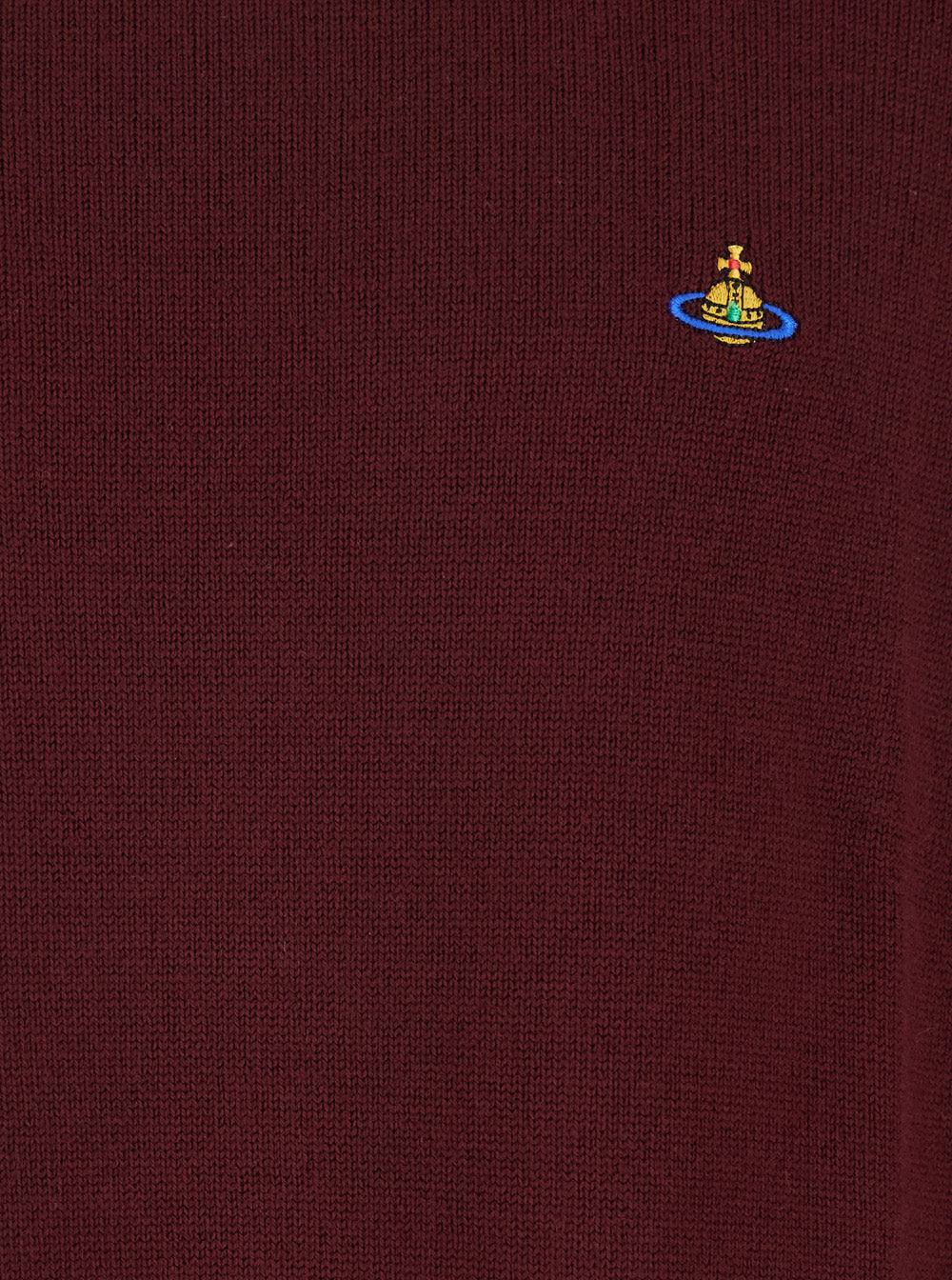 Vivienne Westwood Men Bordeaux Turtleneck Sweater With Orb Logo Embroidered On The Front In Wool Blend Man VIVIENNE WESTWOOD