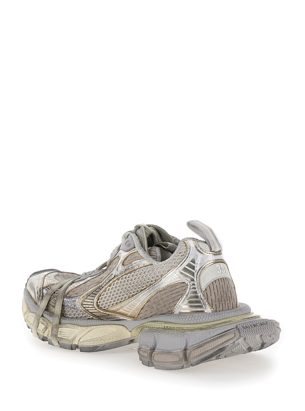 Balenciaga Women '3Xl' Metallic Low Top Sneakers With Logo Detail In Tech Fabric Woman BALENCIAGA
