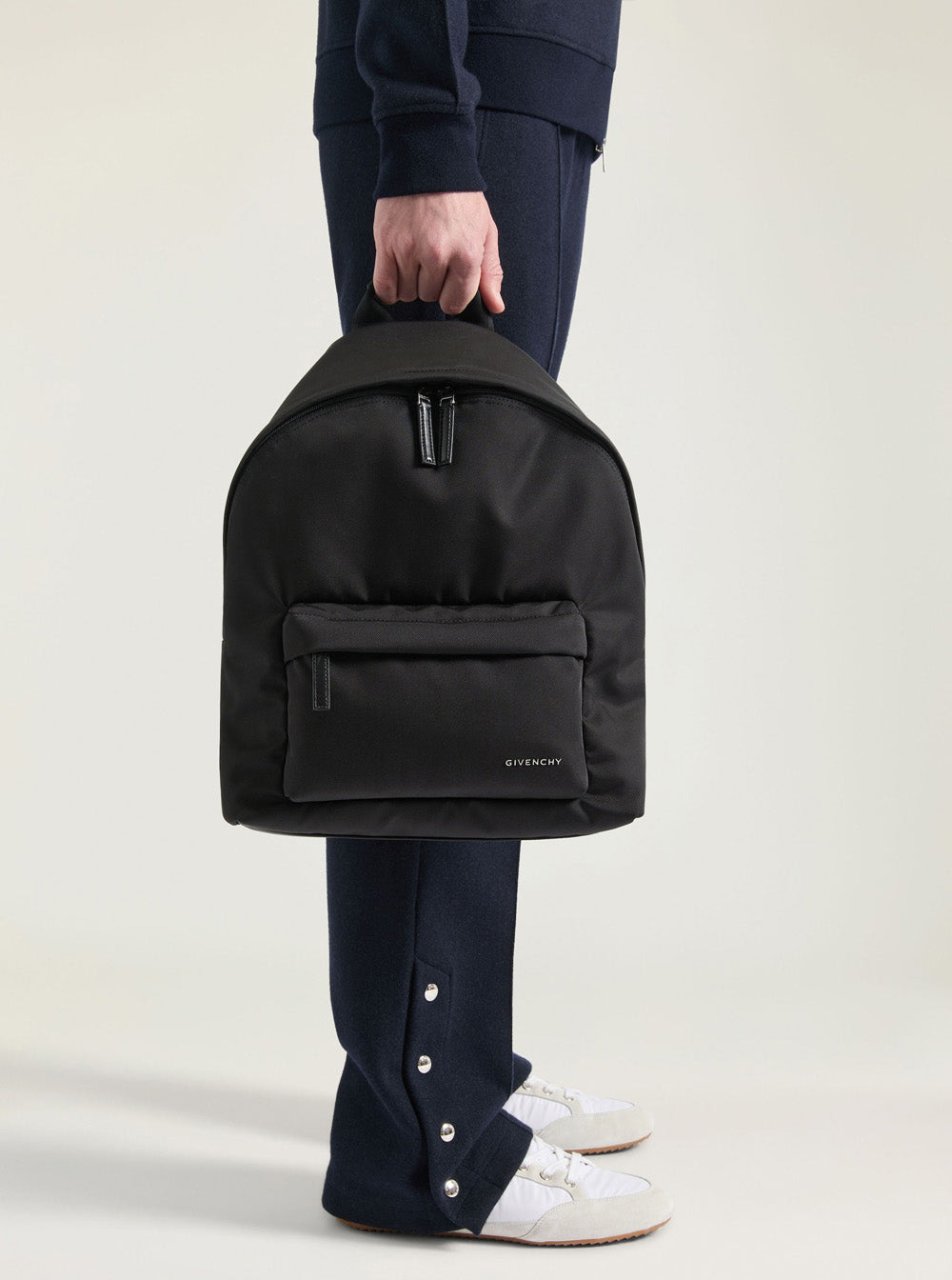 Givenchy Men Black Backpack With Adjustable Straps And Logo On The Front In Tech Fabric For Men GIVENCHY