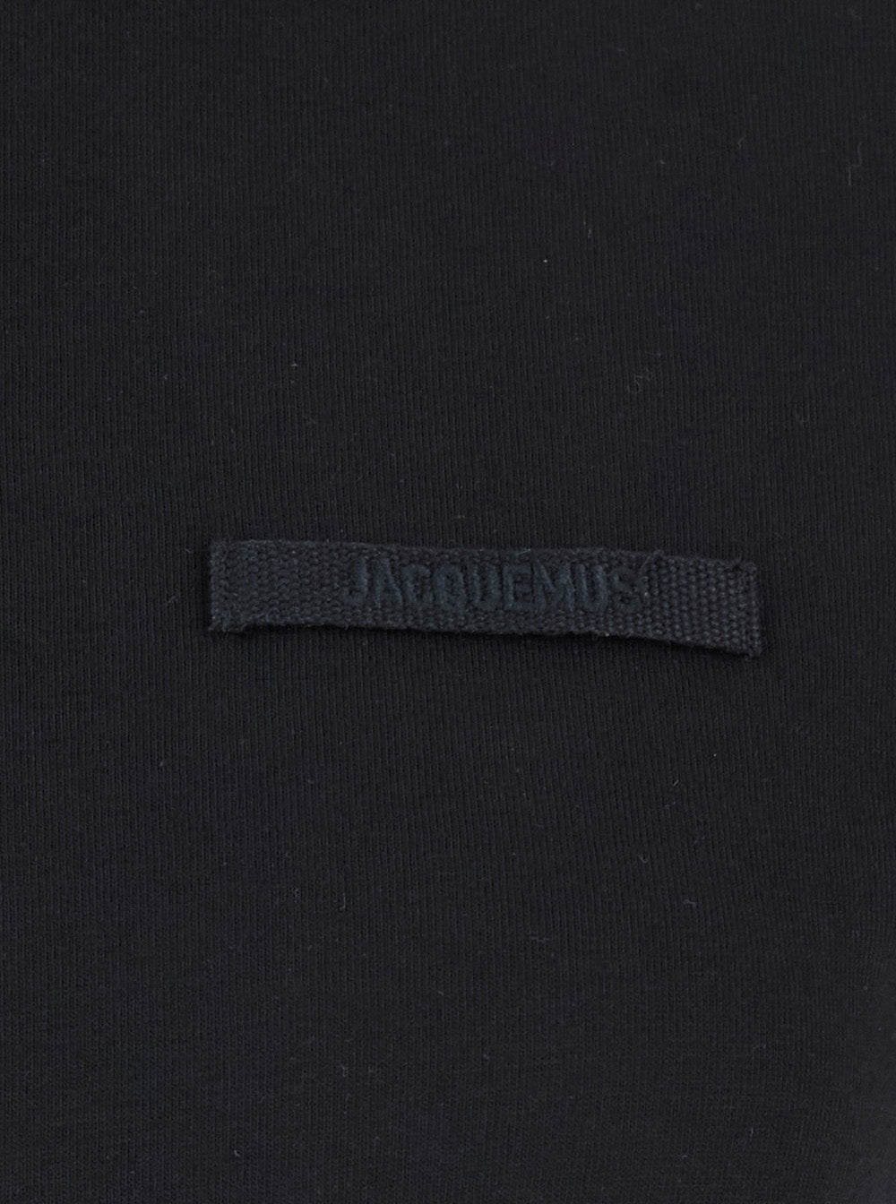 Jacquemus Women 'Le T-Shirt Gros Grain' Black Crew Neck T-Shirt With Logo Patch On Front In Cotton For Women JACQUEMUS