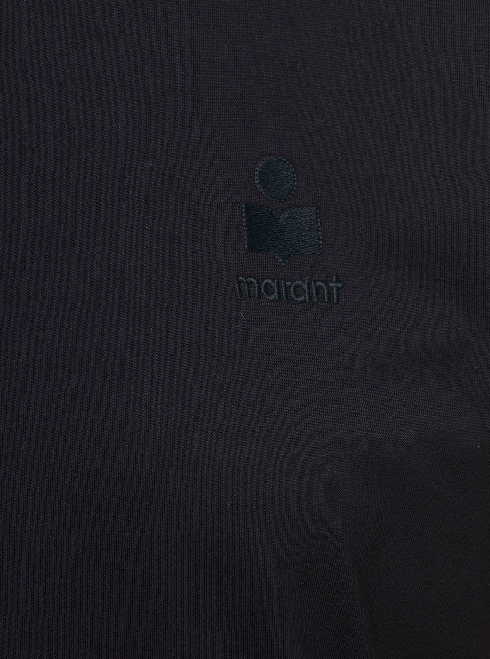 Isabel Marant Etoile Women Black T-Shirt With Logo Embroidery In Cotton Jersey For Women ISABEL MARANT ETOILE