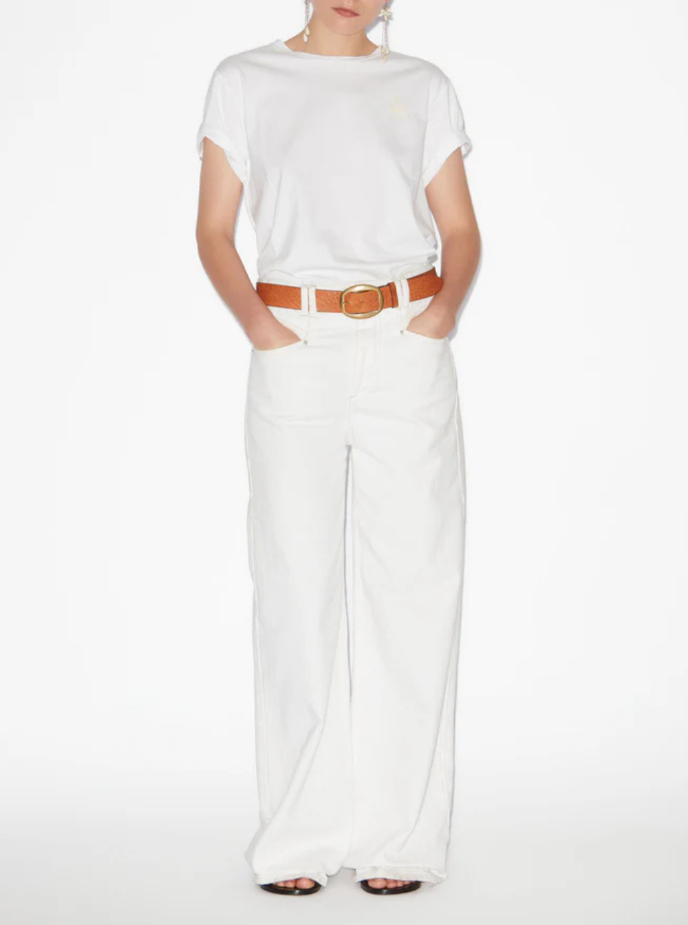 Isabel Marant Etoile Women 'Aby' White T-Shirt With Crew Neck And Short Sleeves In Cotton For Women ISABEL MARANT ETOILE