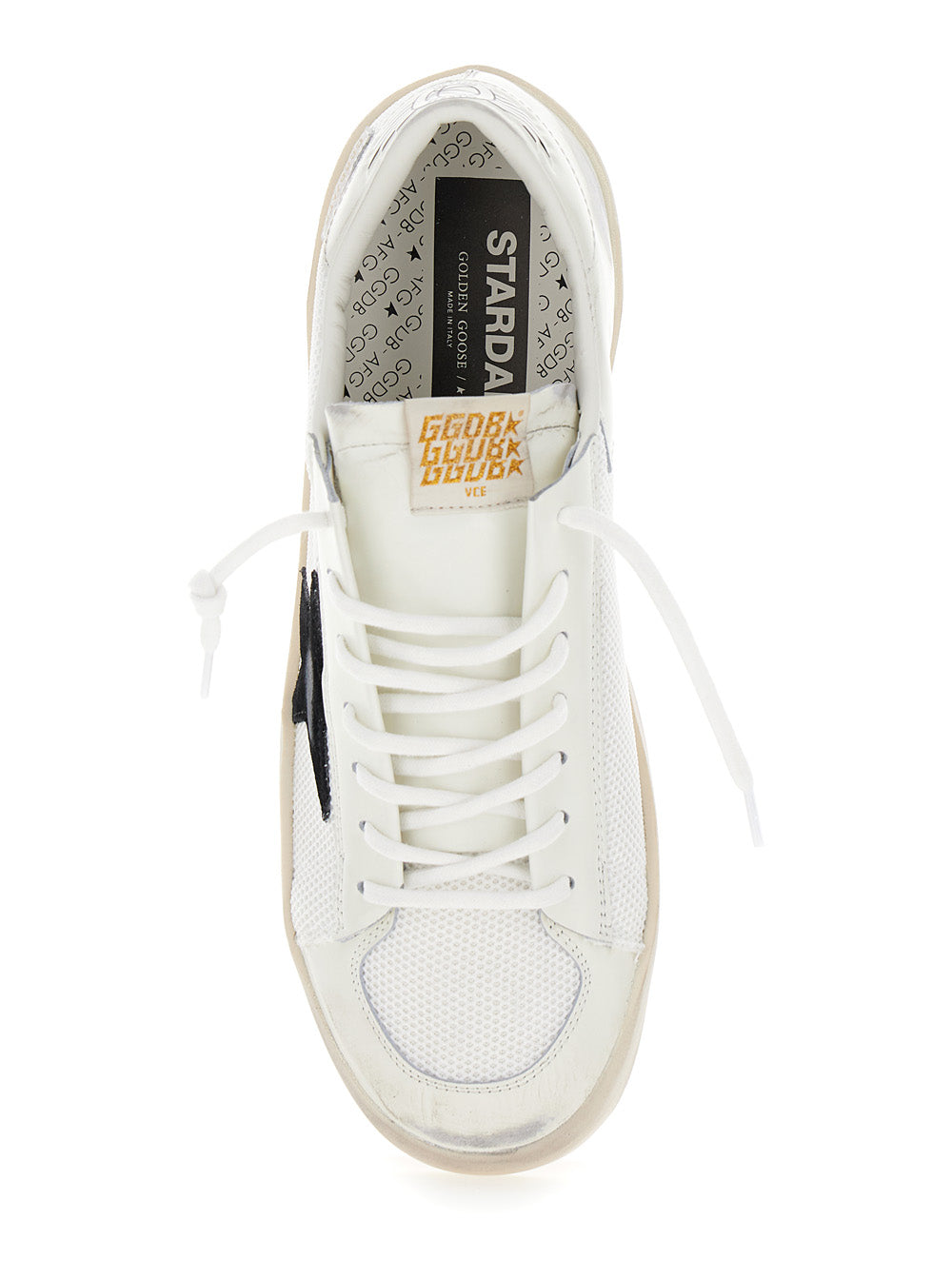 Golden Goose Men Low Sneakers 'Stardan' With Star Patch In Leather And Tech Fabric White Men GOLDEN GOOSE