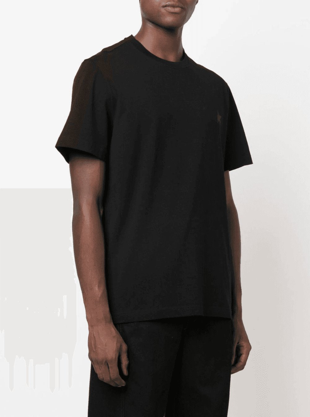 Golden Goose Men Crew Neck T-Shirt With Star Detail On The Front In Black Cotton For Men GOLDEN GOOSE