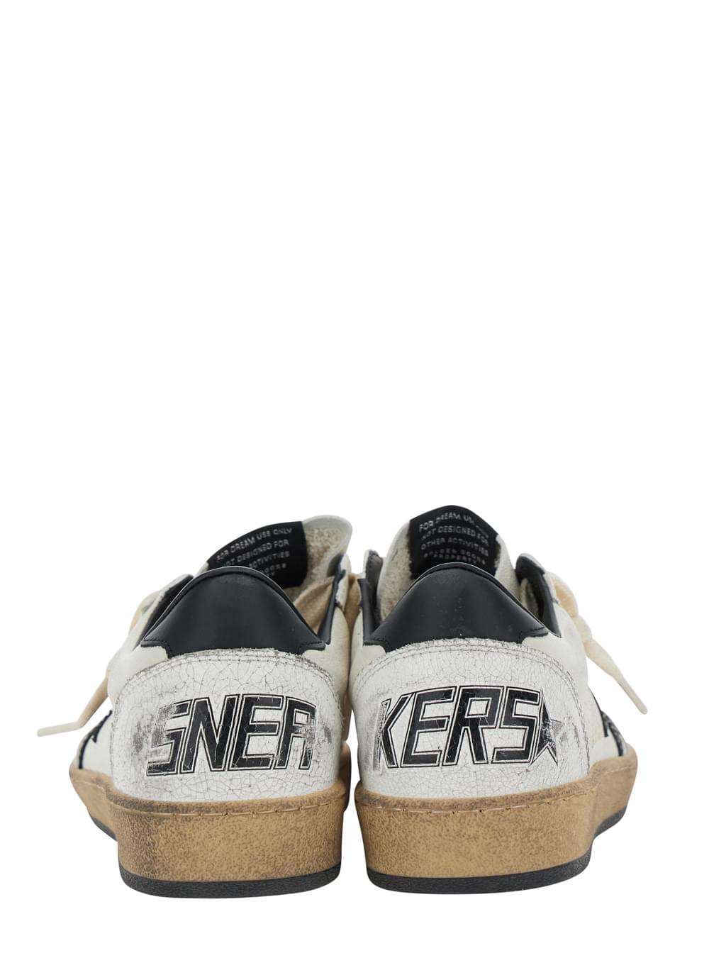 Golden Goose Women Sneaker 'Ballstar' Low Top With Star Patch On The Side And Contrast Heel With White And Black Leather Writing For Women GOLDEN GOOSE