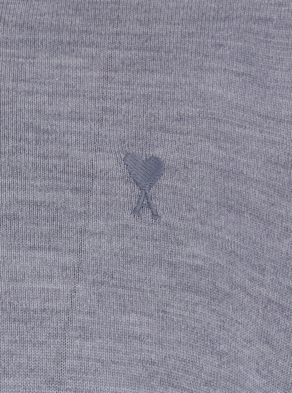 Ami Paris Men Grey Polo Shirt With Classic Collar And Adc Embroidery On The Front In Wool And Silk Blend Man AMI PARIS