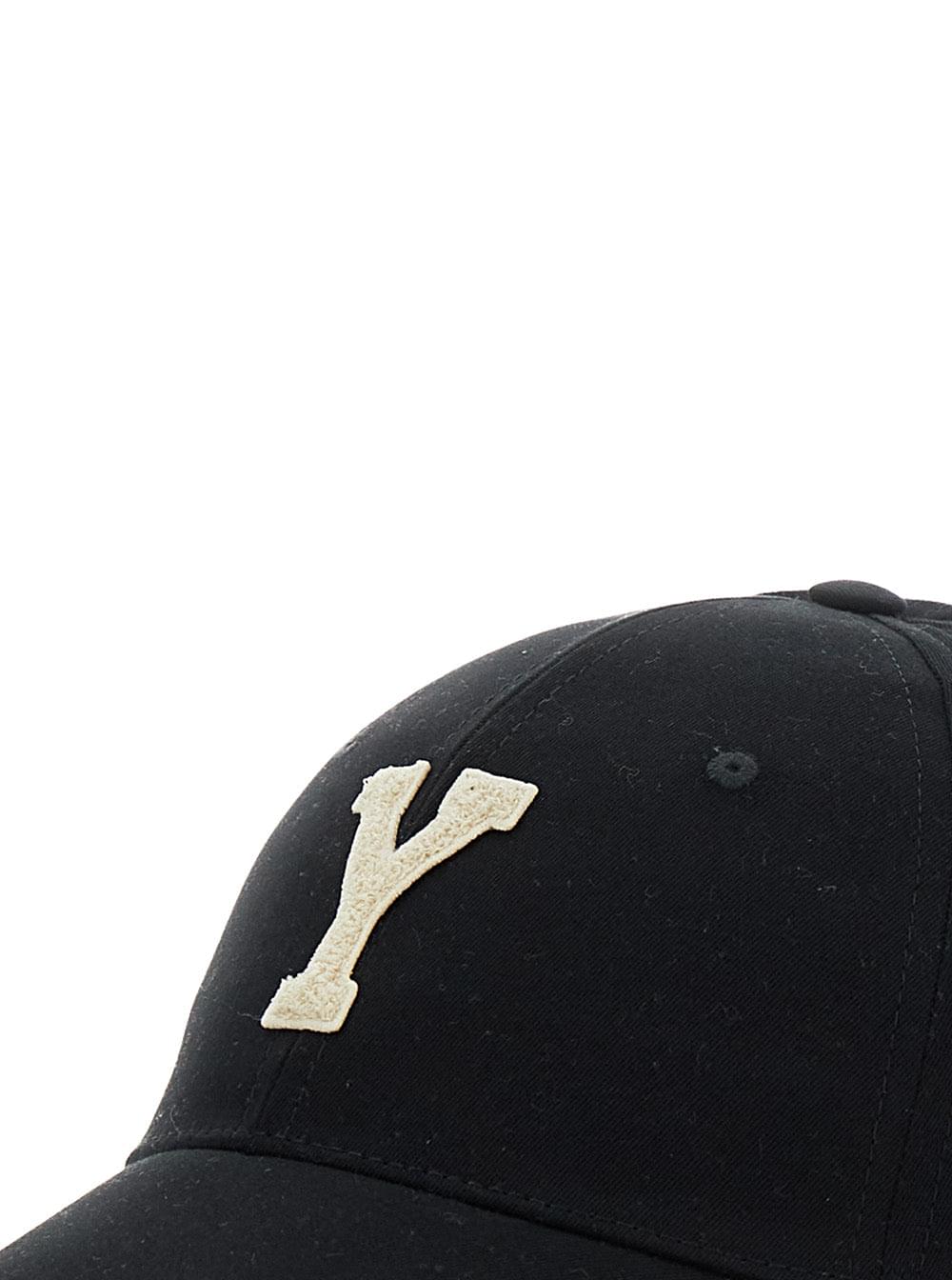 Saint Laurent Men Baseball Cap With Maxi Logo On The Front In Black Cotton For Men SAINT LAURENT