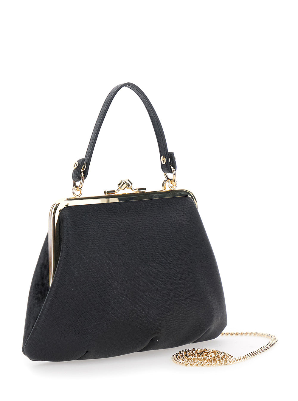 Vivienne Westwood Women 'Granny Frame' Black Handbag With Orb Logo In Cotton Blend Woman VIVIENNE WESTWOOD