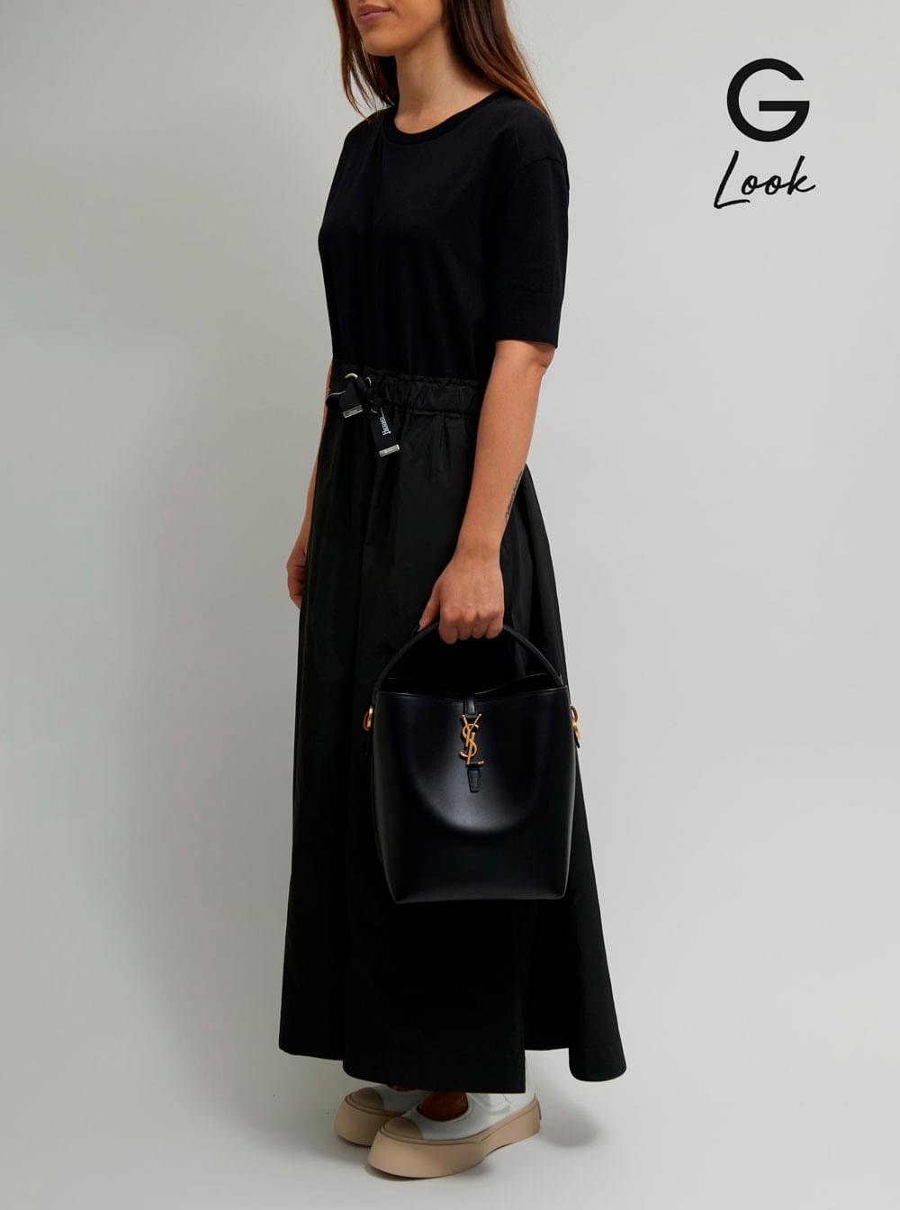 Saint Laurent Women Bucket Bag 'Le 37' With Cassandre Closure In Smooth Black Leather For Women SAINT LAURENT