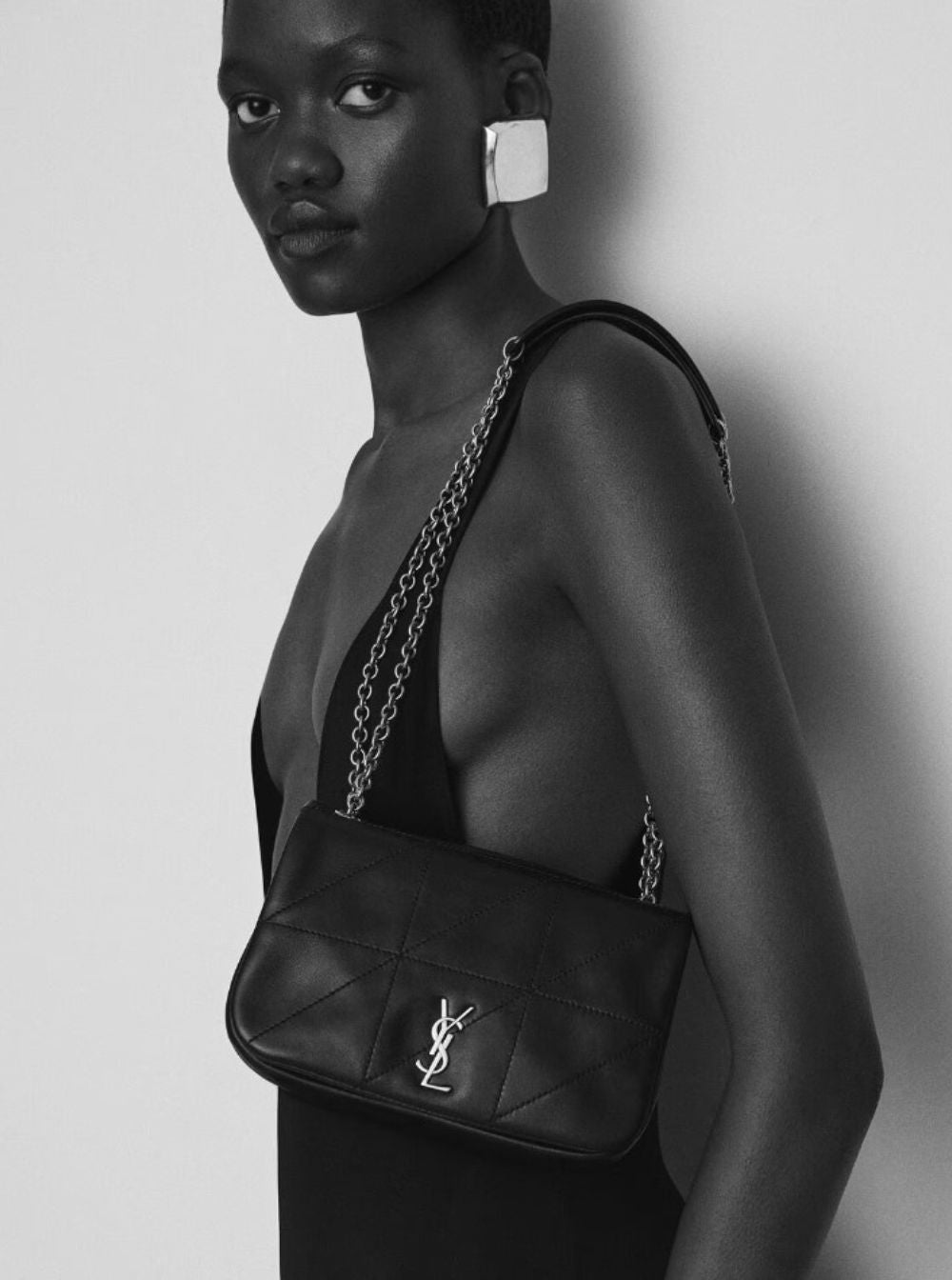 Saint Laurent Women Crossbody Bag 'Mini Jamie 4.3' With Cassandre Detail In Black Quilted Leather For Women SAINT LAURENT