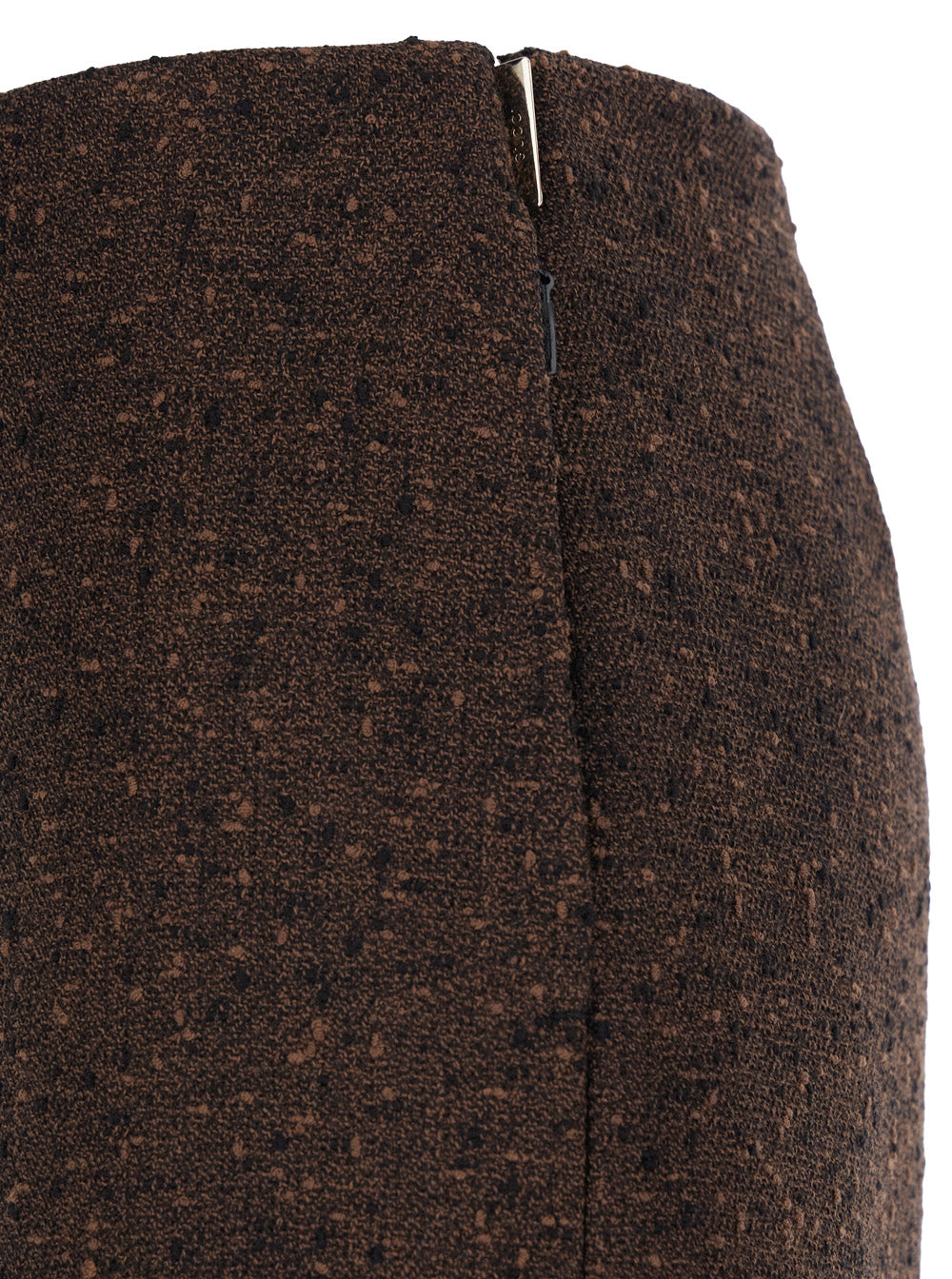 Gucci Women Brown Skirt With Side-Closure In Buttoned Wool Woman