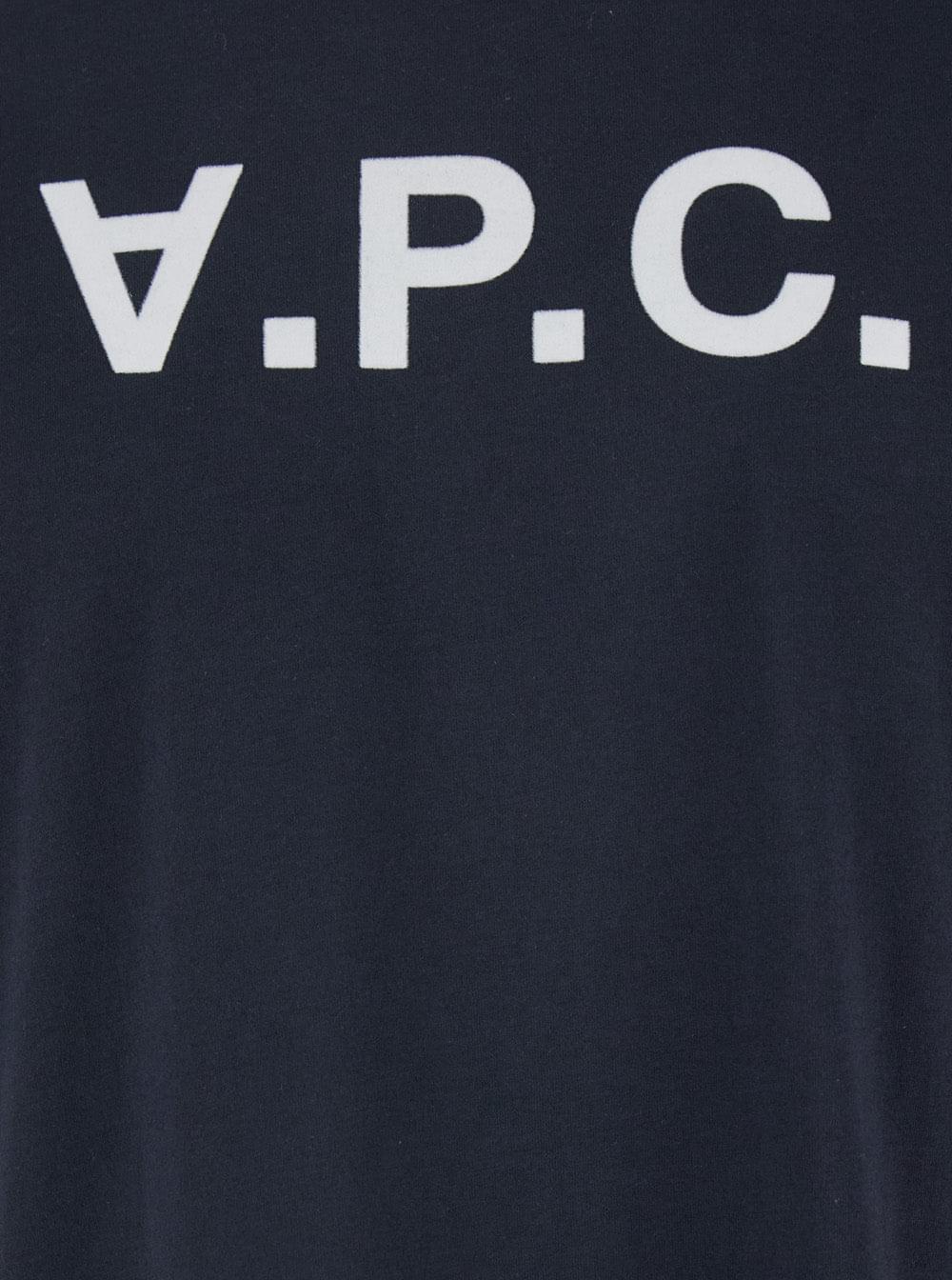 A.P.C. Women Blue Crewneck T-Shirt With Logo On The Front In Cotton Woman A.P.C.
