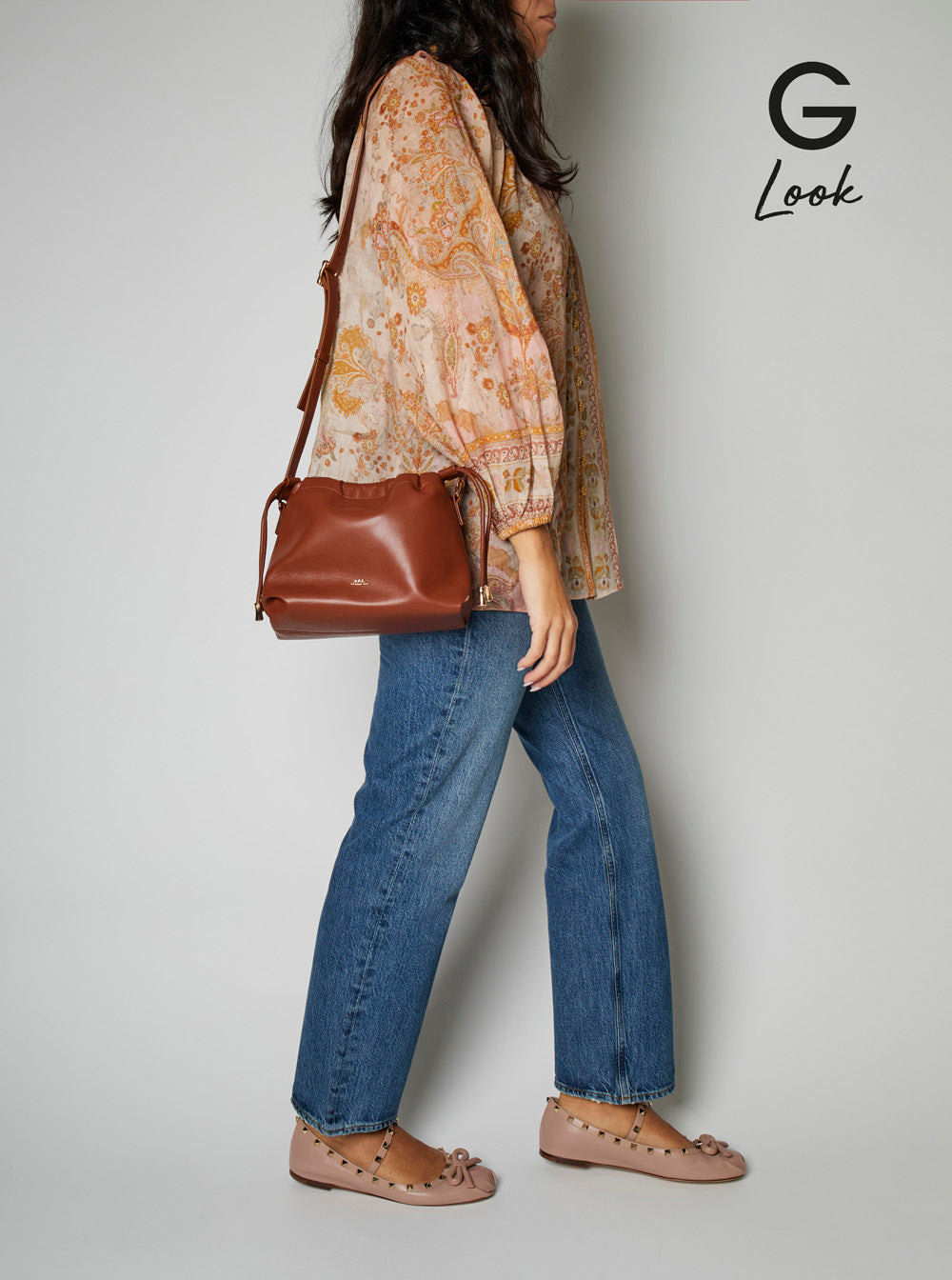 A.P.C. Women Ninon Mini Crossbody Bag With Engraved Logo On The Front And Adjustable Ecoleather Strap Brown Women A.P.C.