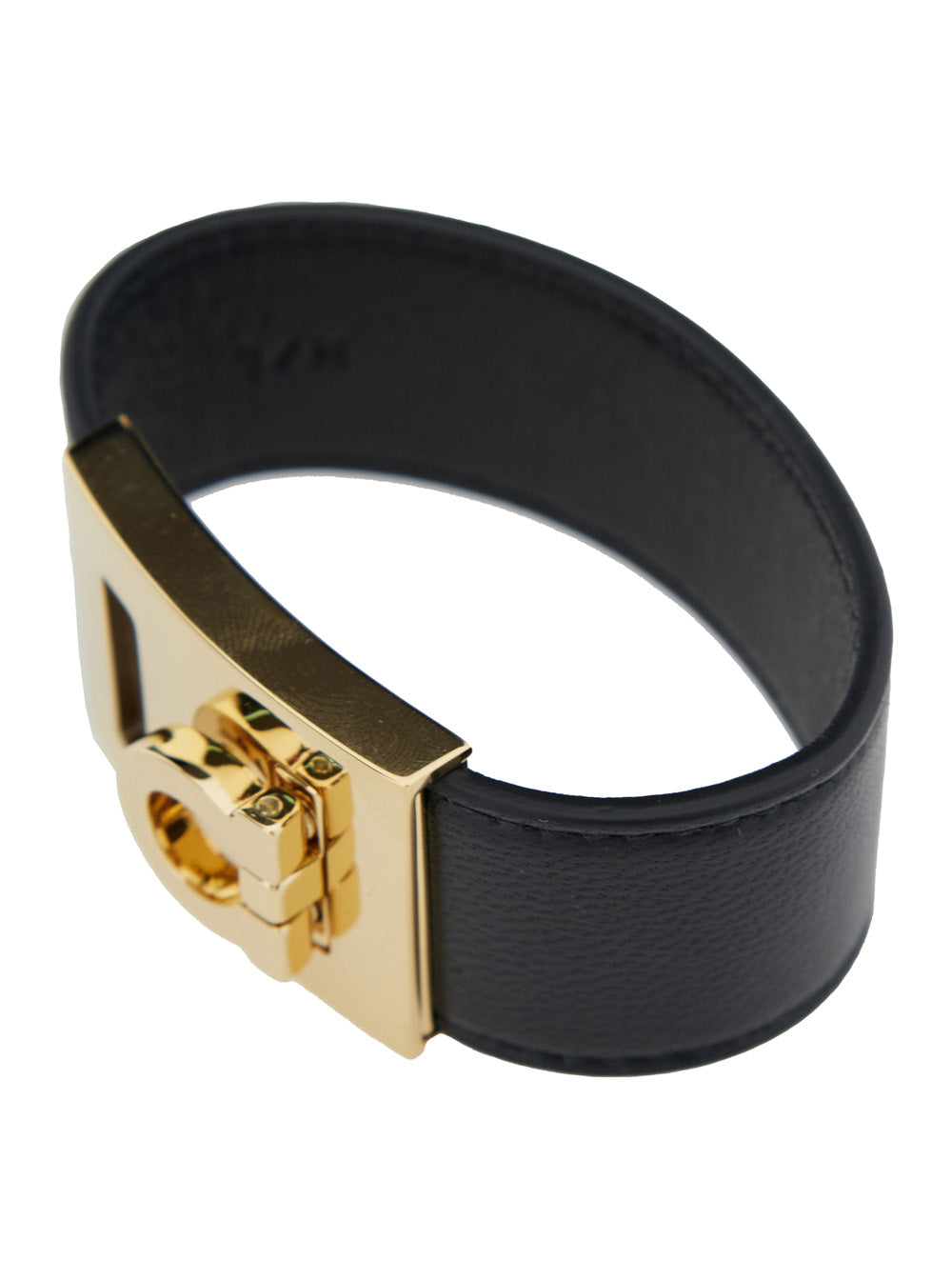 Ferragamo Women 'Hug' Black Bracelet With Gancini Detail In Smooth Leather Woman FERRAGAMO