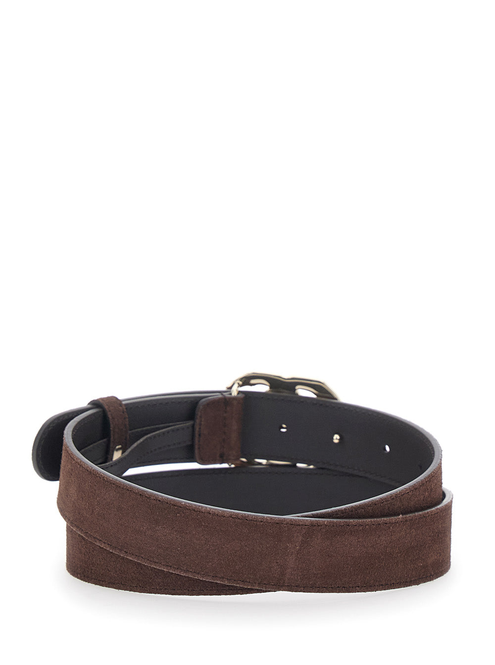 Gucci Women Belt With Gg Buckle Closure In Brown Suede Leather For Women GUCCI