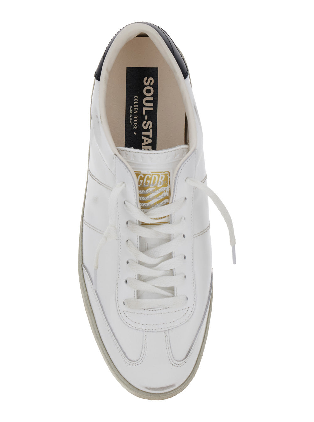 Golden Goose Men Sneaker 'Soul-Star' Low Top With Logo Patch On The Tongue And Lettering Logo On The Back In White Leather Men GOLDEN GOOSE