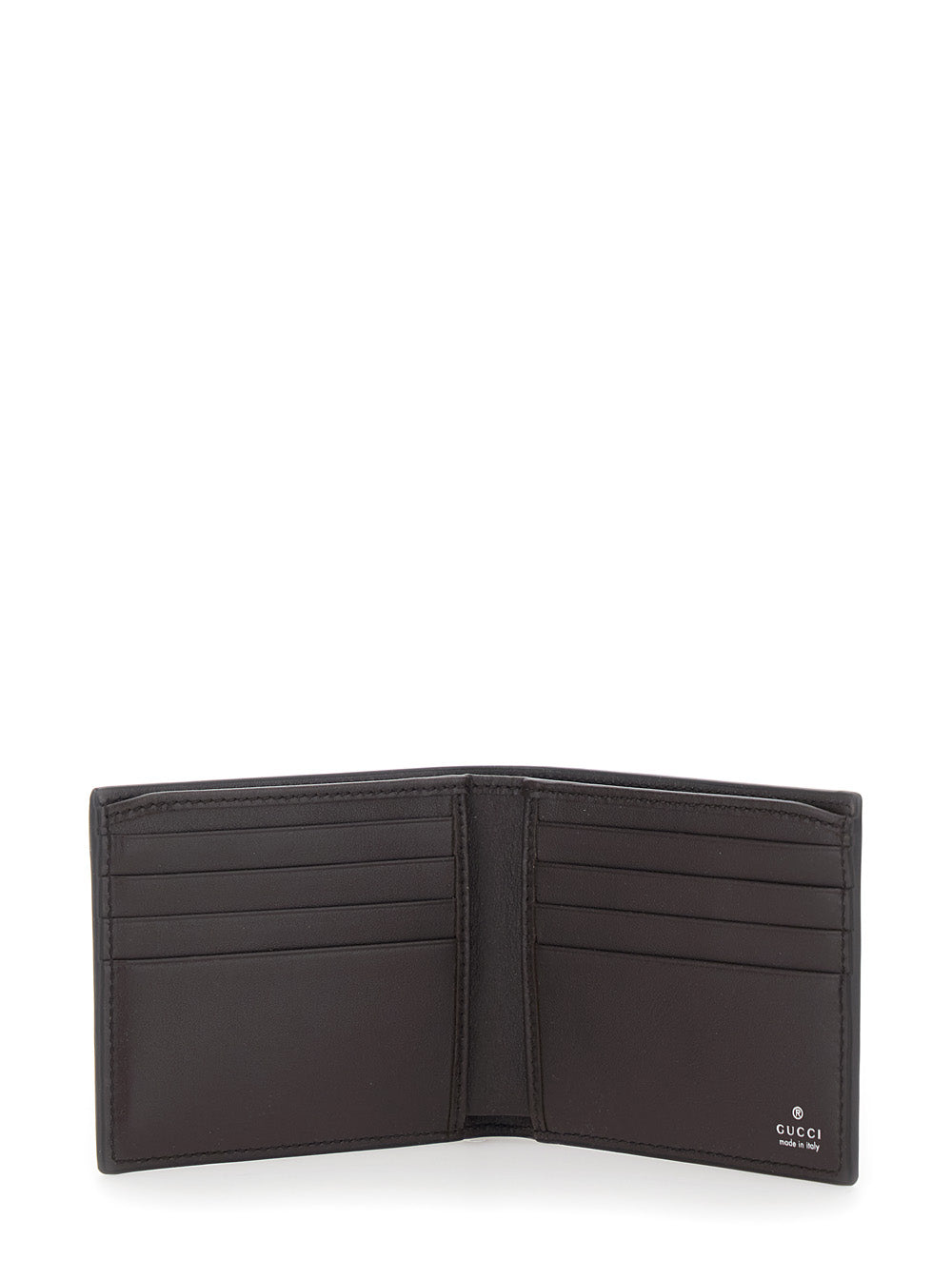 Gucci Men Brown Bi-Fold Wallet With Horsebit On The Front And Embossed Logo On The Inside In Leather Man GUCCI