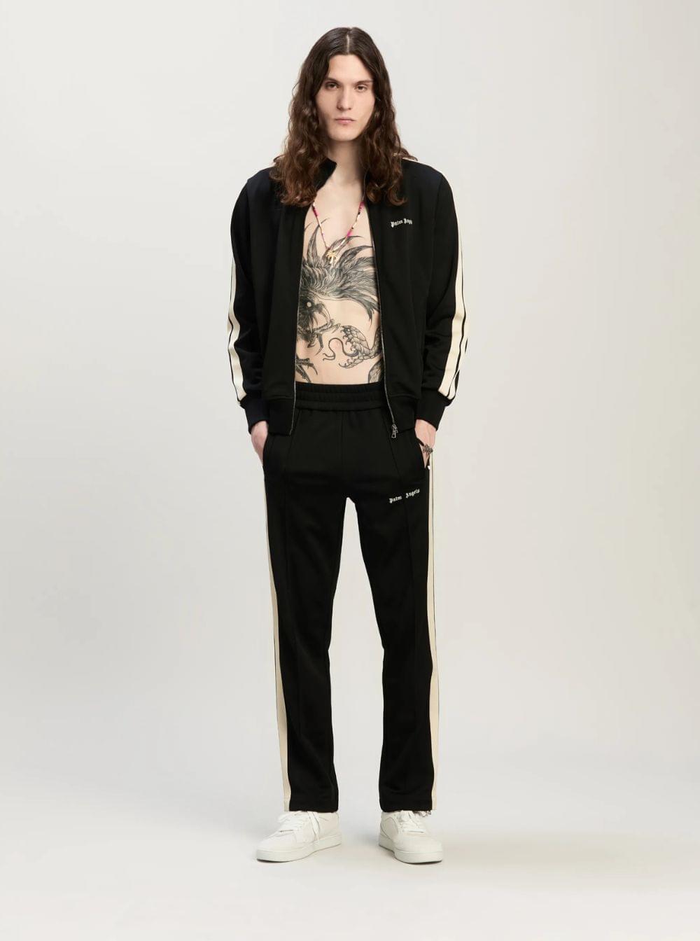 Palm Angels Men Men's Black 'Classic Logo' Sweatshirt With Printed Logo On Front In Tech Fabric PALM ANGELS