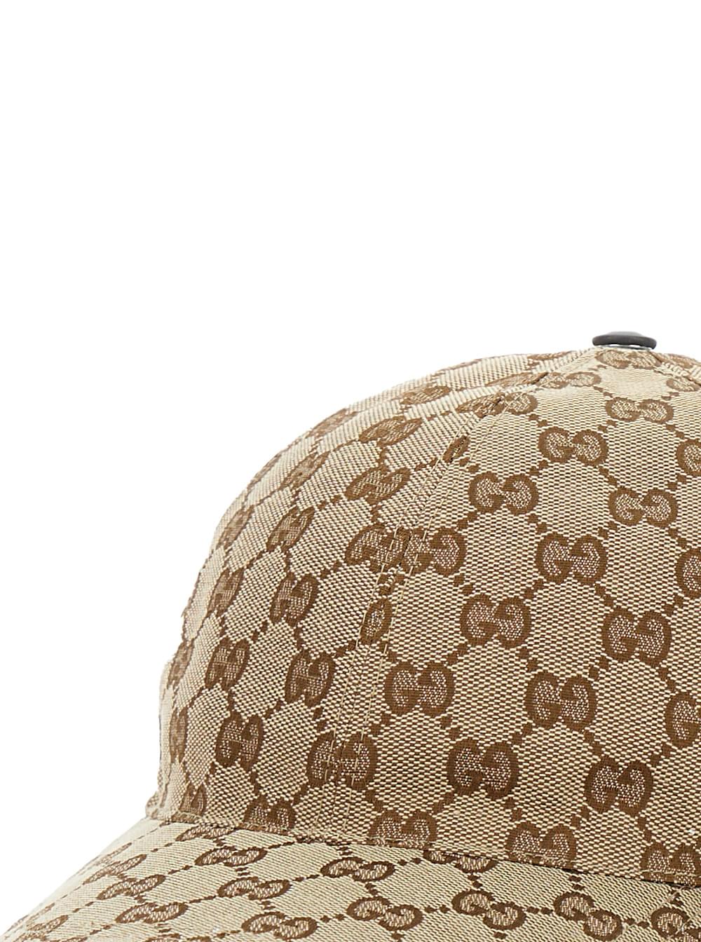 Gucci Men Beige Baseball Cap With Web Detail On The Side In Gg Canvas For Men GUCCI