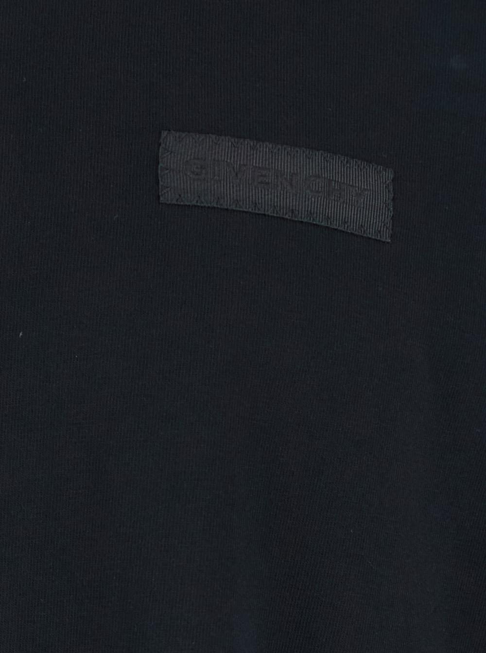 Givenchy Men Black T-Shirt With Logo Patch On The Front In Cotton For Men GIVENCHY