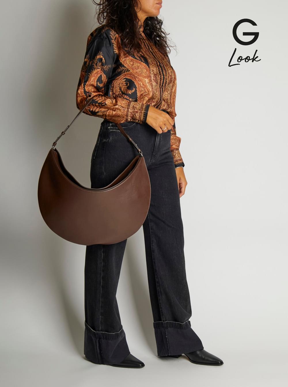 Jacquemus Women 'Le Calisso Rond Large' Brown Shoulder Bag With Adjustable Strap And Embossed Logo In Leather Woman JACQUEMUS