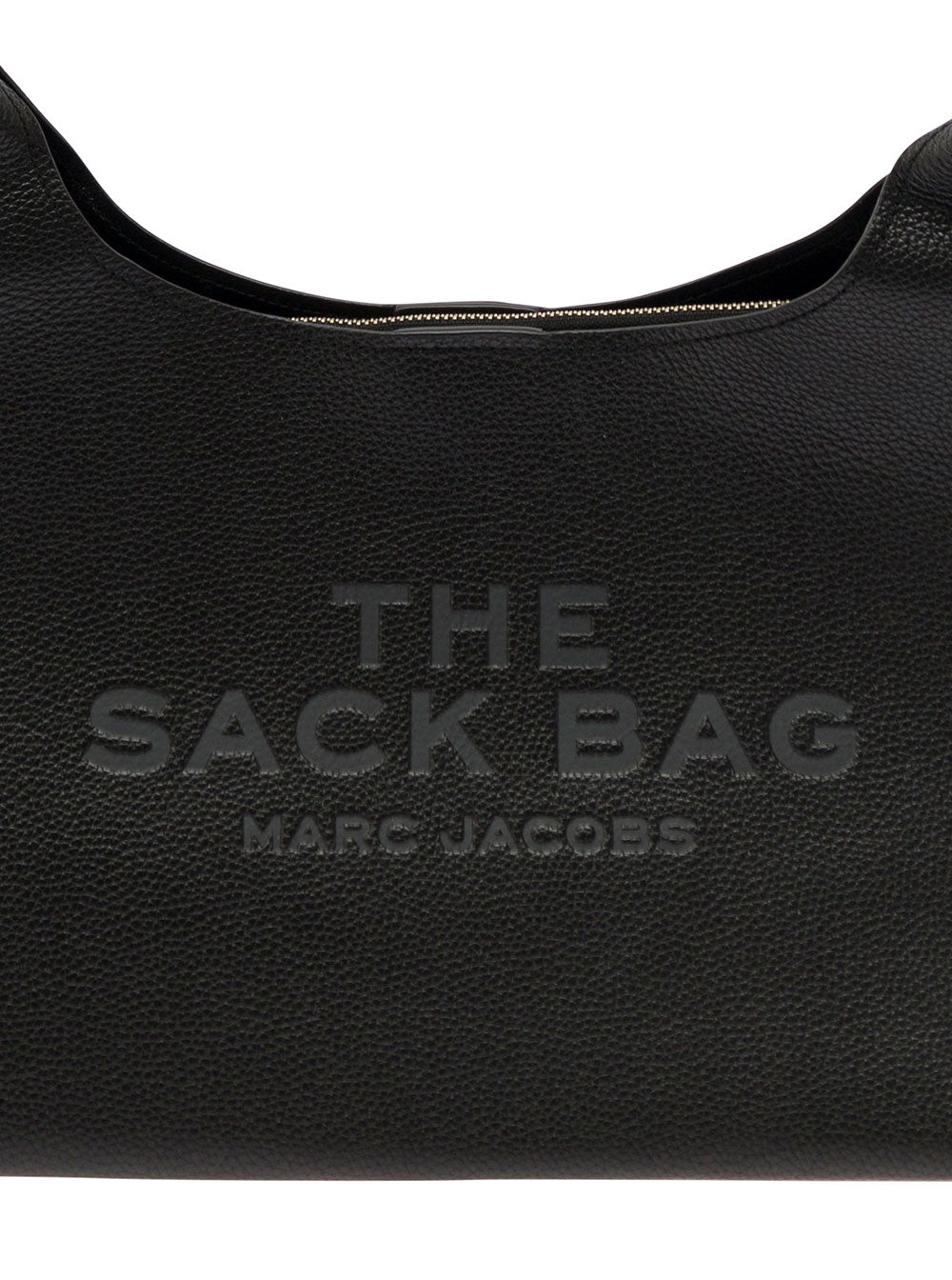 Marc Jacobs Women 'The Sack' Black Shoulder Bag With Embossed Logo In Hammered Leather Woman MARC JACOBS