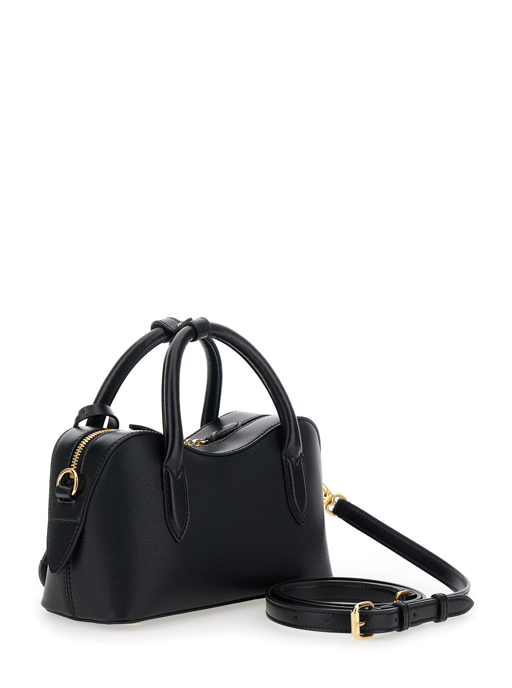 Stella Mccartney Women 'Ryder' Black Small Handbag With Two Top Handles And Front Padlock Detail With Logo In Ecoleather Woman STELLA MCCARTNEY