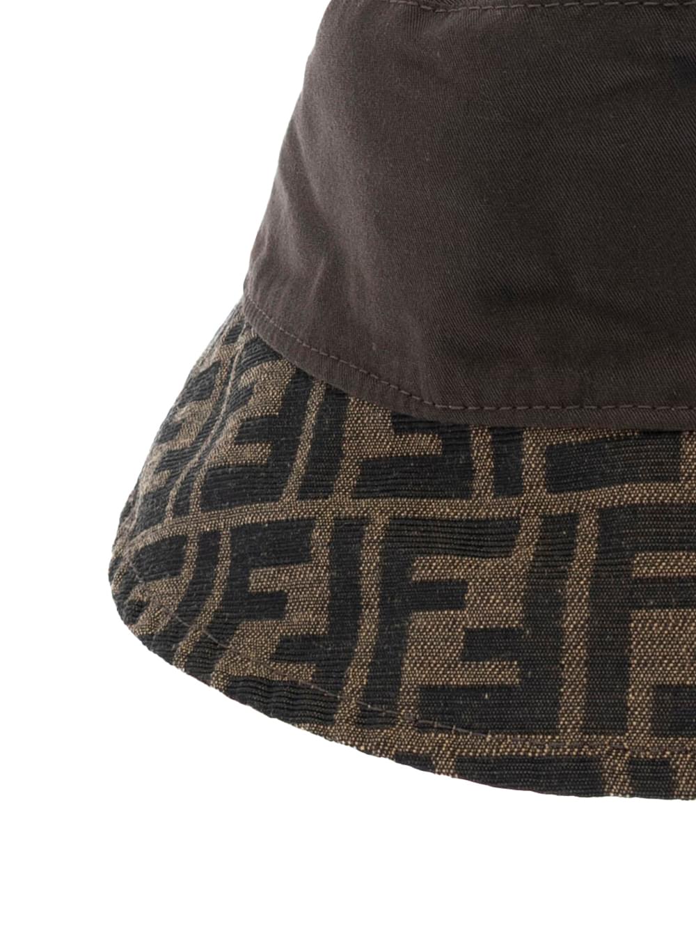 Fendi Men Beige Bucket Hat With Tonal Ff Logo Embroidery In Cotton Man FENDI