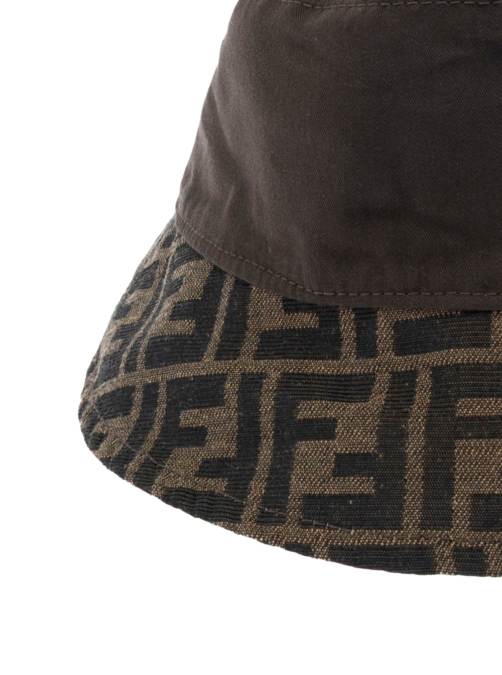 Fendi Men Beige Bucket Hat With Tonal Ff Logo Embroidery In Cotton Man FENDI