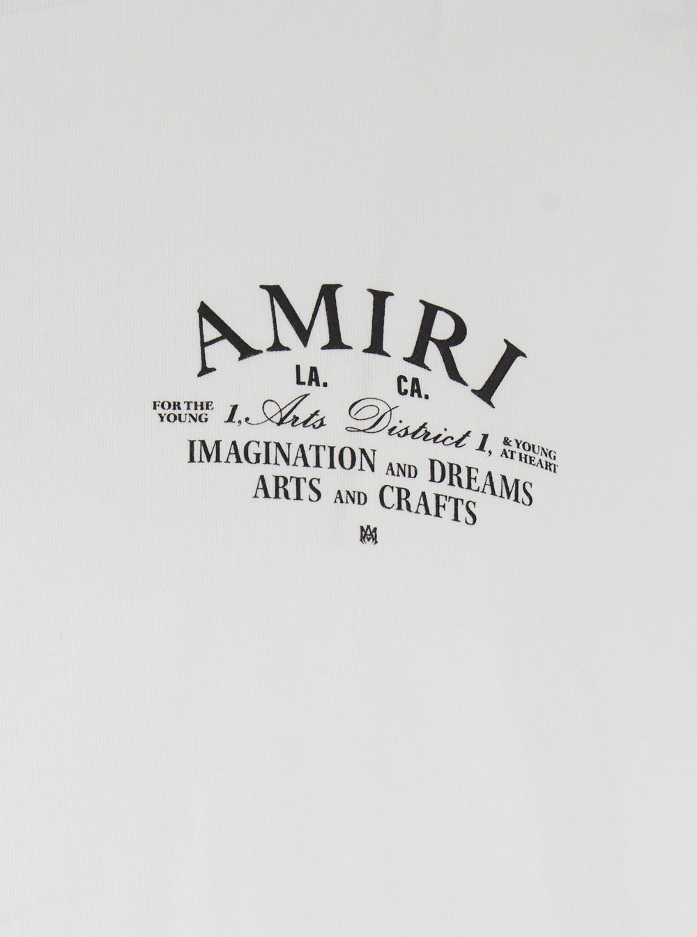 Amiri Men Crew Neck T-Shirt With Logo Lettering On Front And Back In White Cotton For Men AMIRI